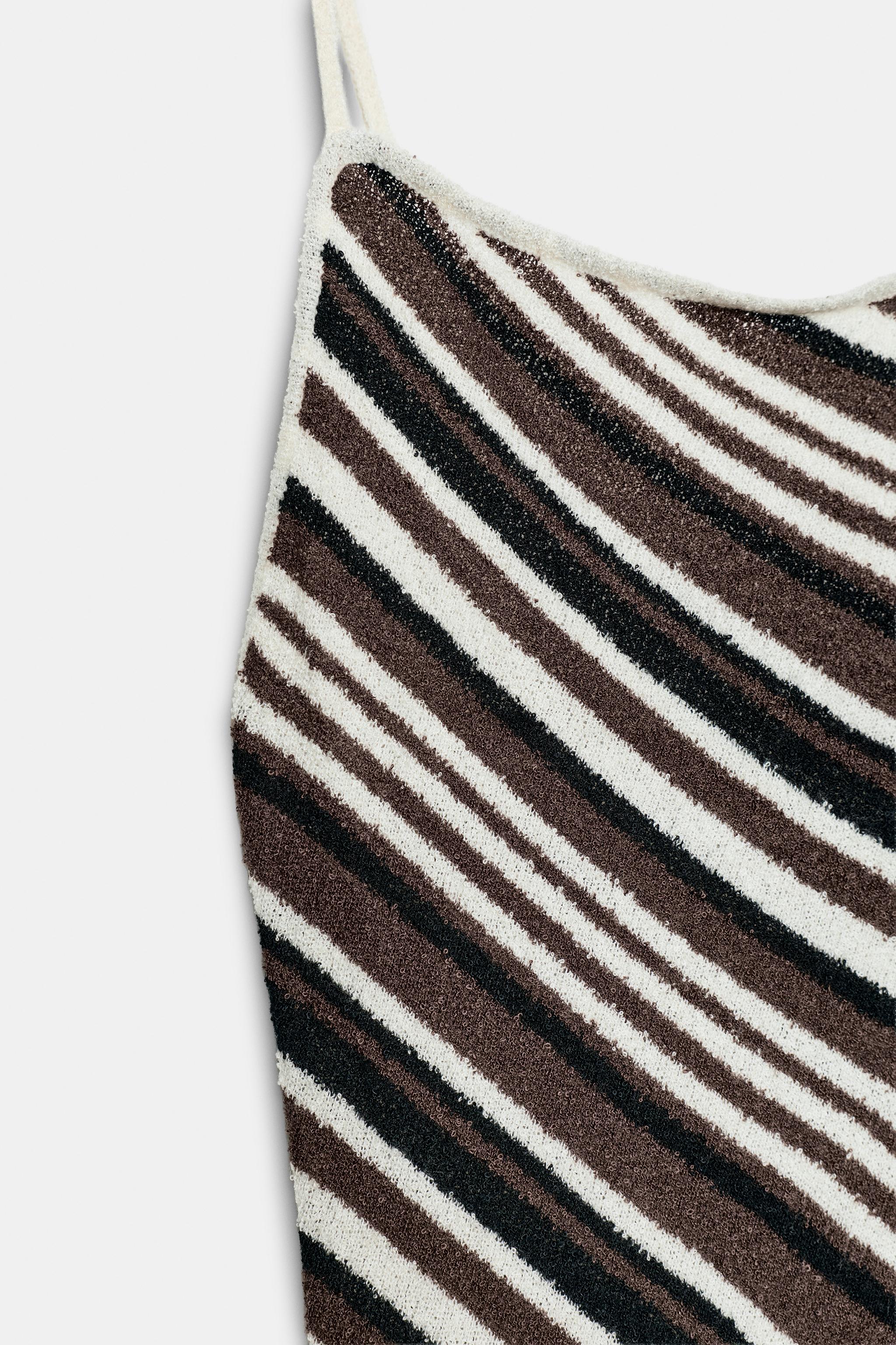RUSTIC STRIPED MIDI DRESS